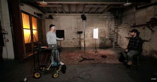 Dieses Bild zeigt das Mietstudio schärferaum in Bad Homburg während der Dreharbeiten mit den Fotografen Jean Noir und Frank Jurisch zu den Sigma Online Days 2020