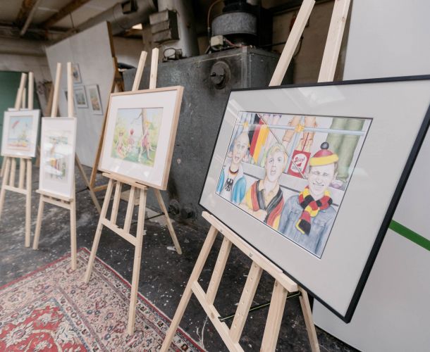 Bild der Kunstwerkstadt Bad Homburg, in welcher die Mietlocation Schärferaum für Tagungen, Workshops und Termine in Bad Homburg bei Frankfurt am Main zu einem der Ausstellungsorte wurde.